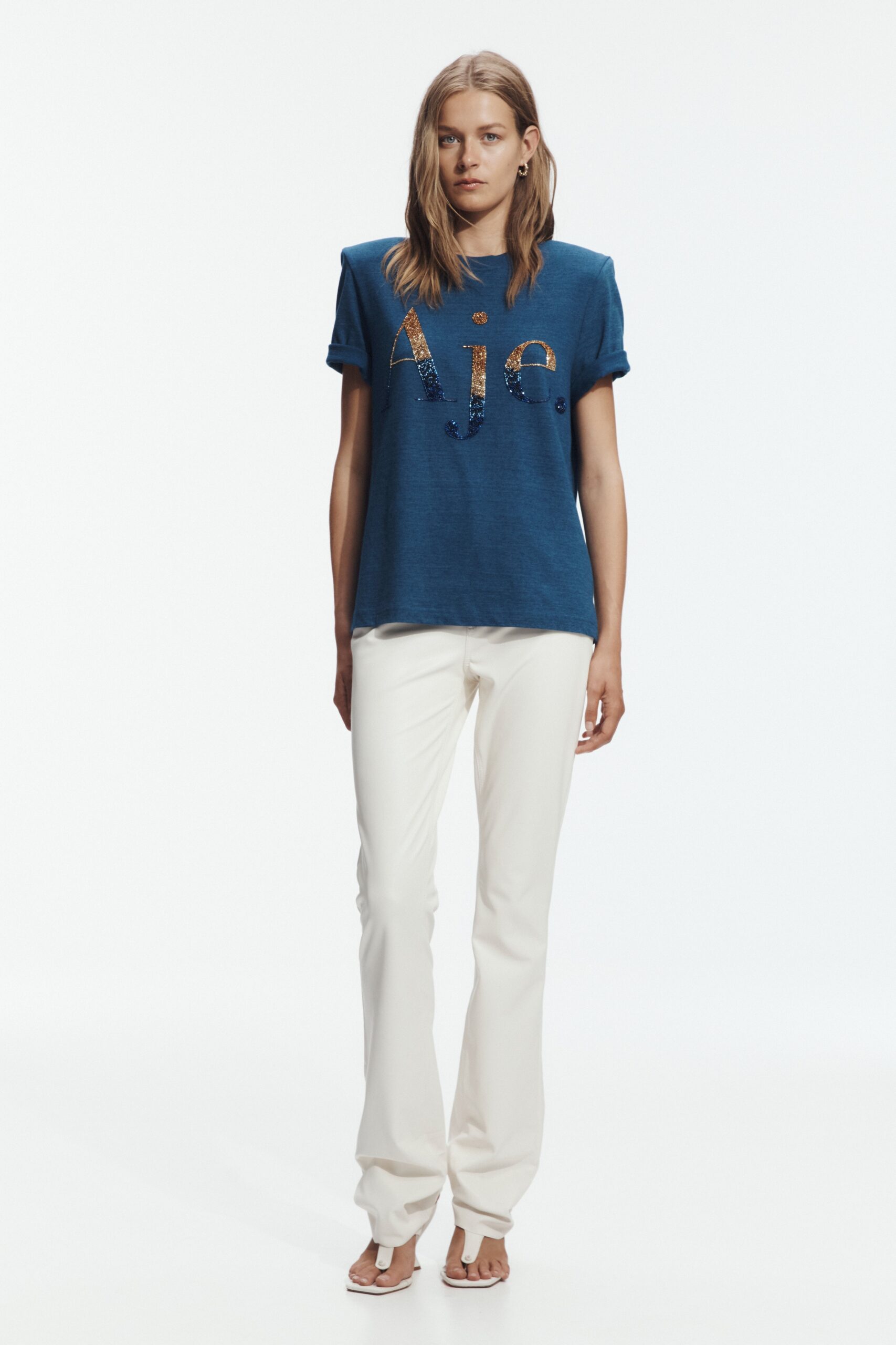 Aje Lagoona Embellished Logo Tee - Image 1