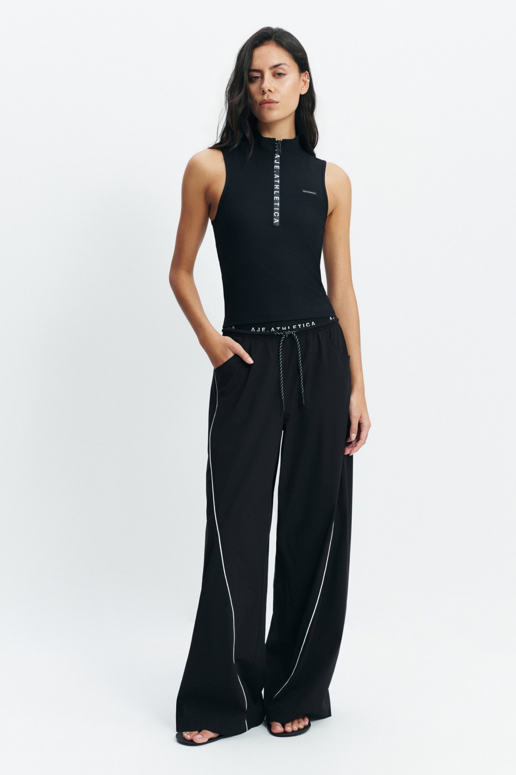 MNAJE041026180236089_3 Aje High Neck Zip Tank - Image 3
