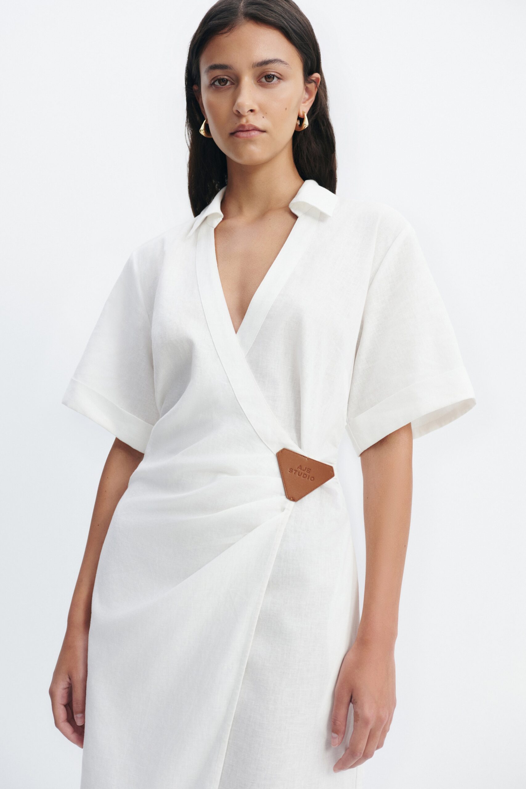 MNAJE041026180236116_3 Aje Corine Wrap Midi Dress - Image 3