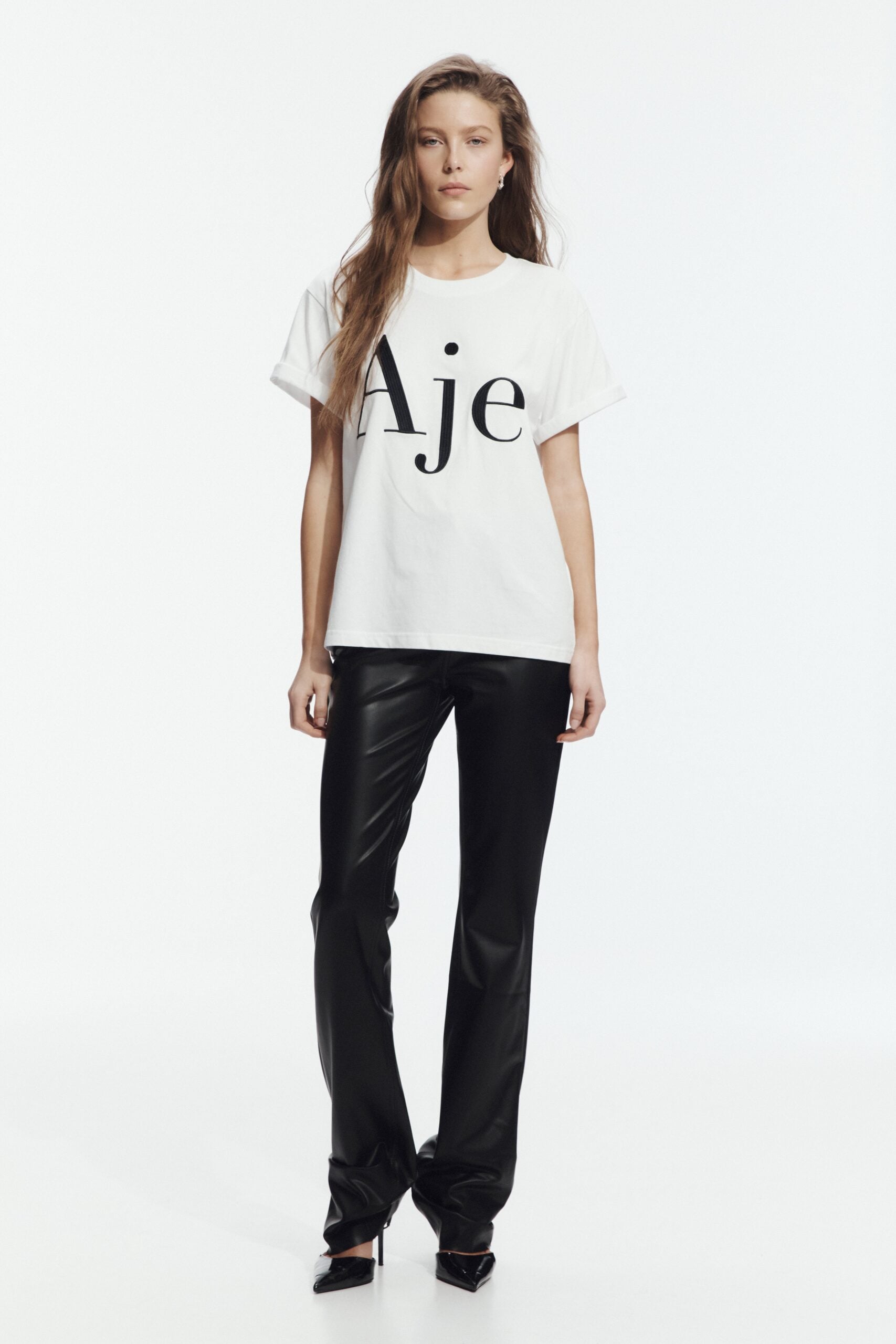 Aje Alice Embroidered Logo Tee - Image 1