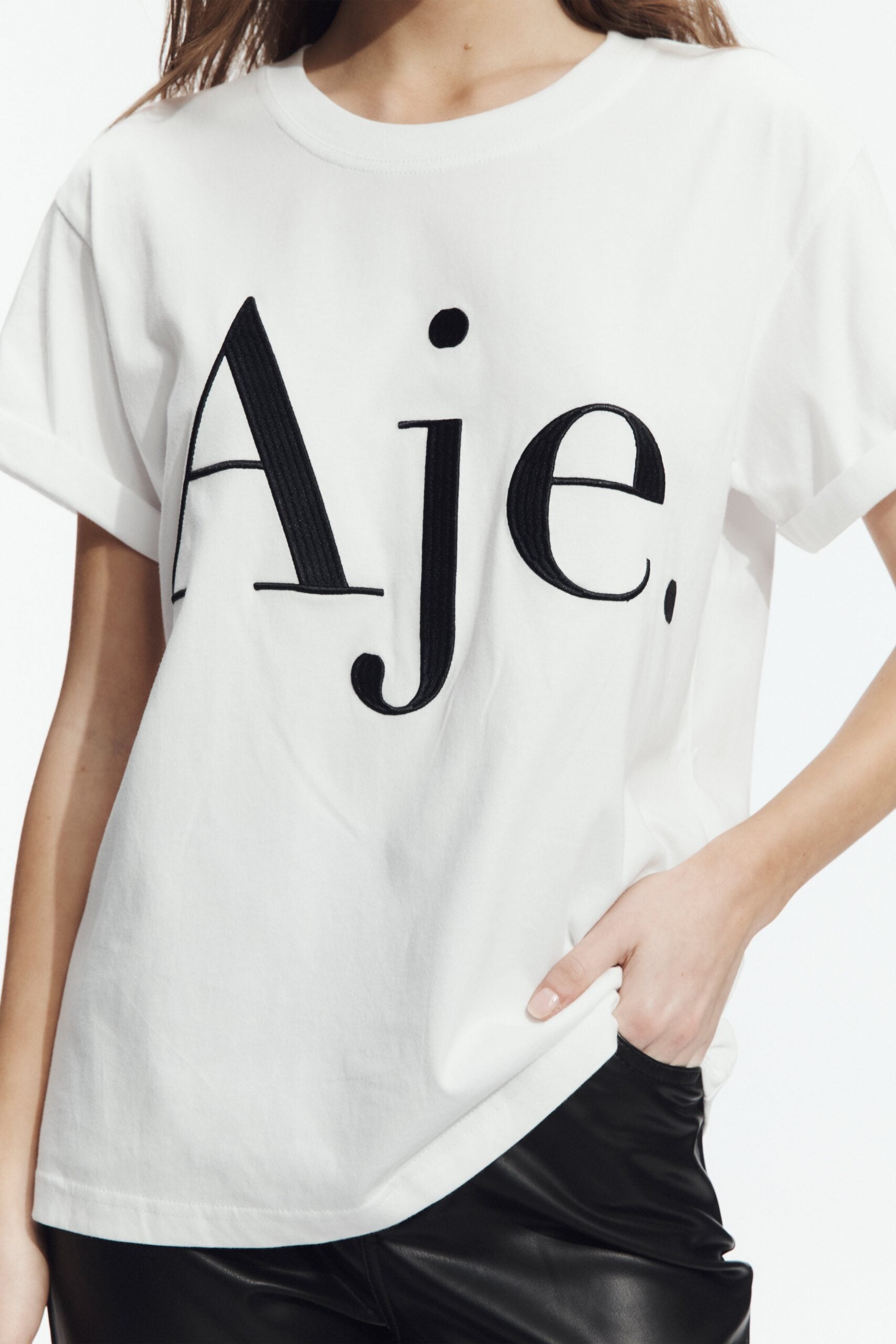 Aje Alice Embroidered Logo Tee - Image 3