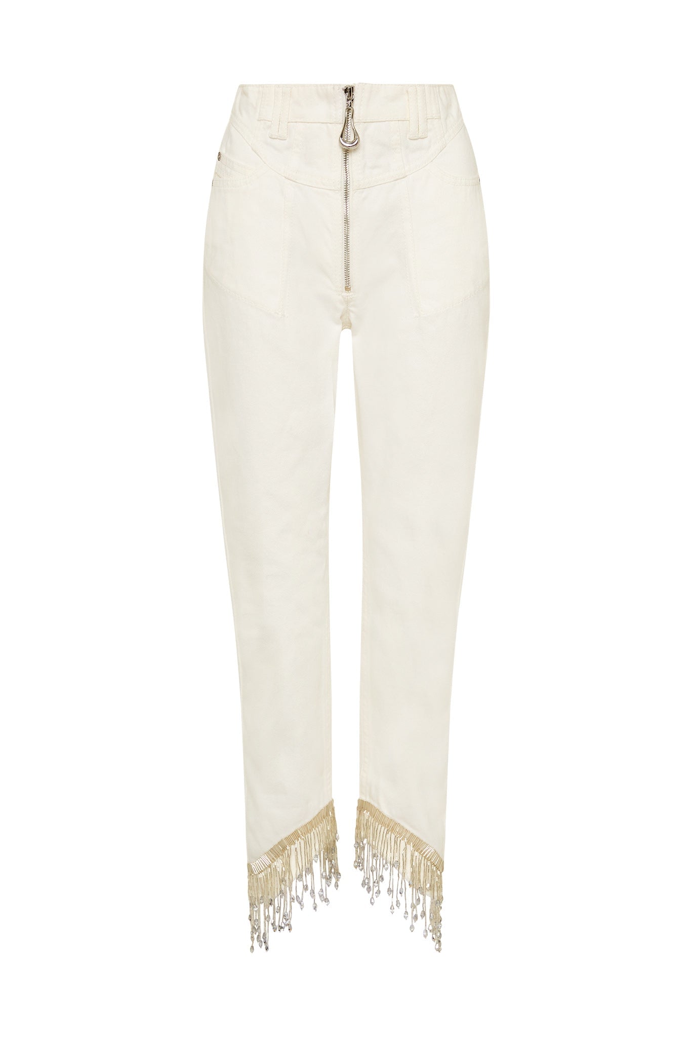 MNAJE041026180236148_2 Aje Sheen Fringe Denim Jeans - Image 2