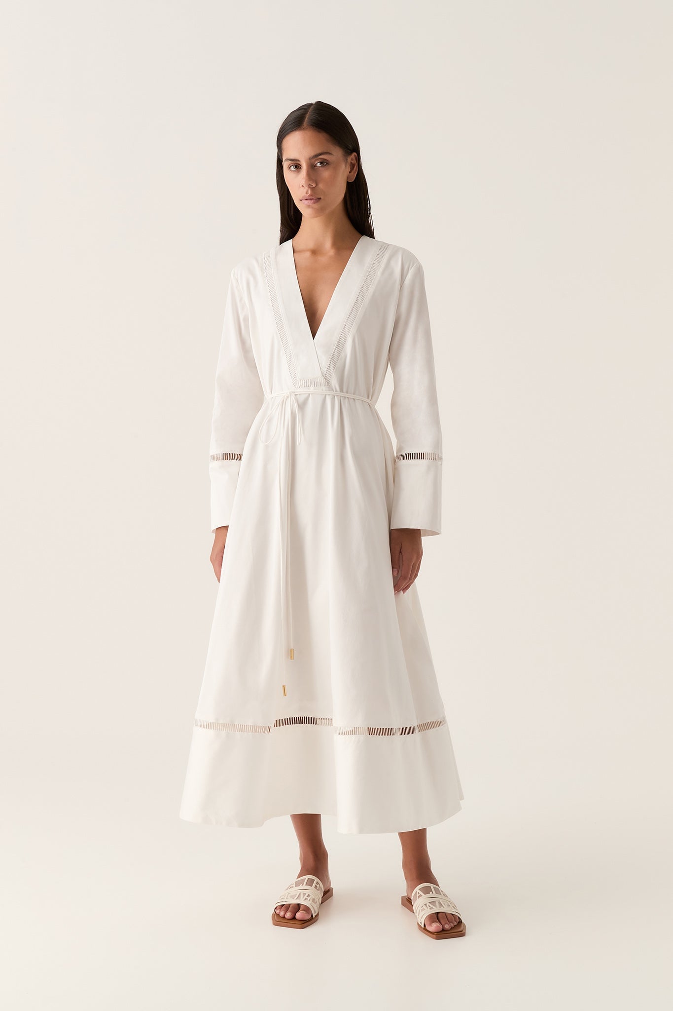 MNAJE041026180236152_3 Aje Reborn Ladder Trim Midi Dress - Image 3