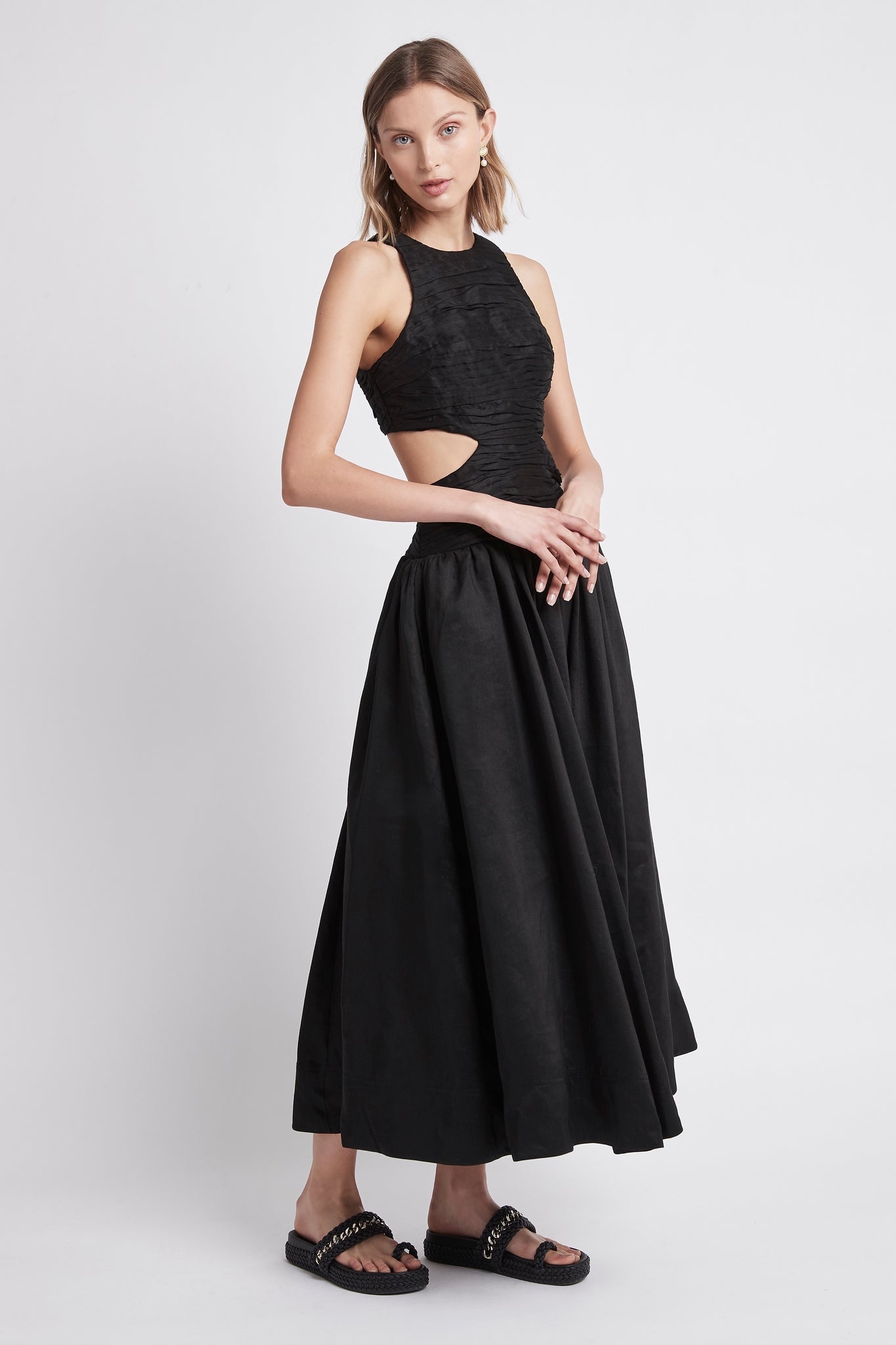 MNAJE041026180236155_3 Aje Introspect Cut Out Midi Dress - Image 3