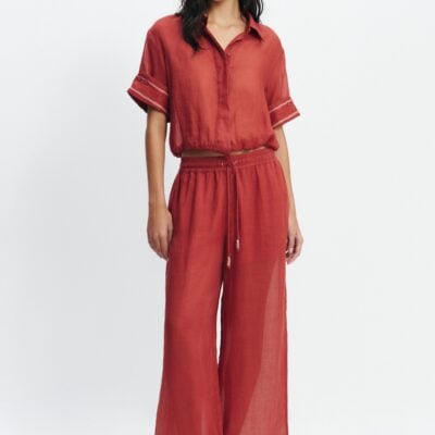 Aje Cove Bubble Hem Shirt - Image 1