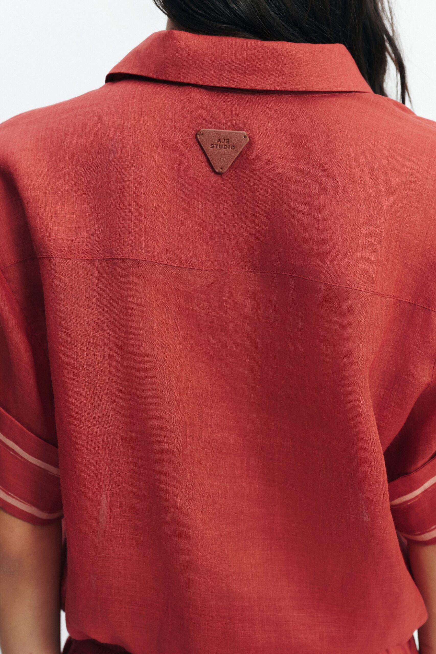 MNAJE091026051000030_3 Aje Cove Bubble Hem Shirt - Image 3