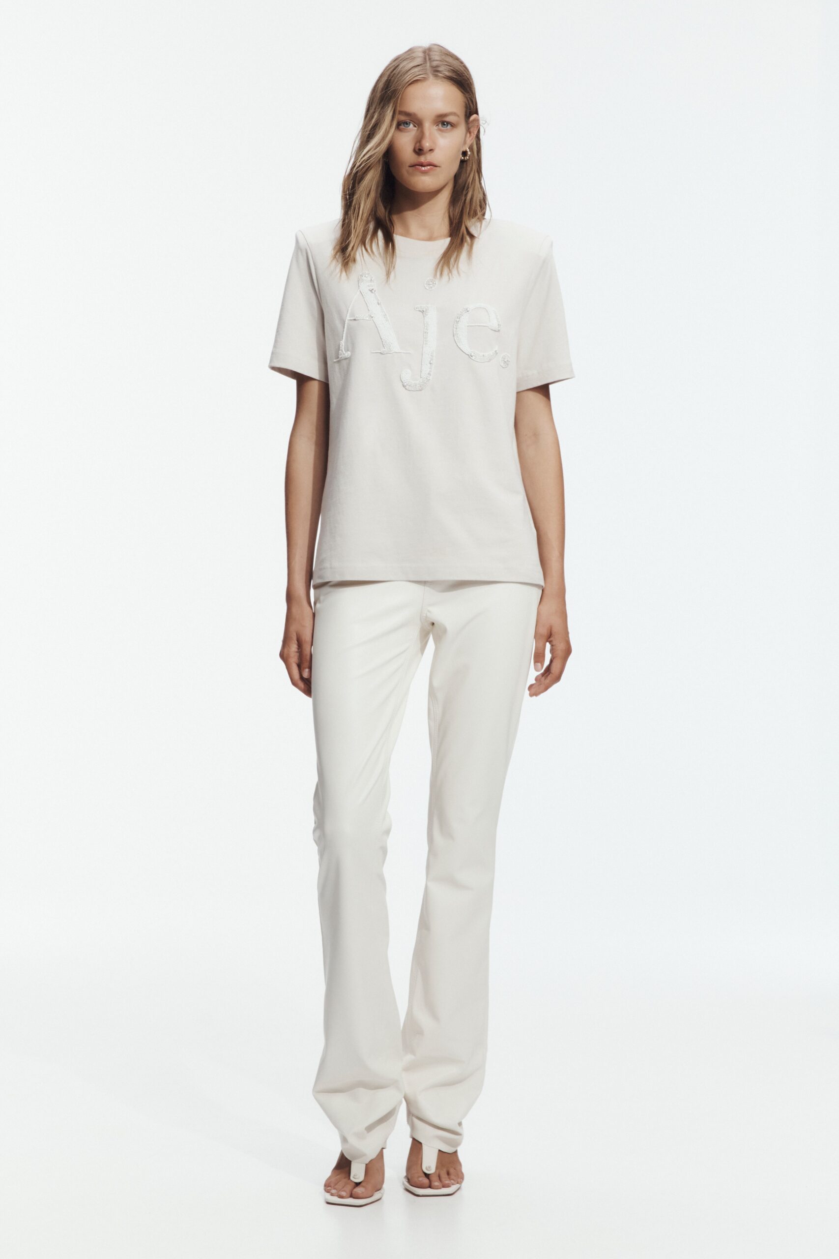 Aje Aimee Beaded Logo Tee - Image 1