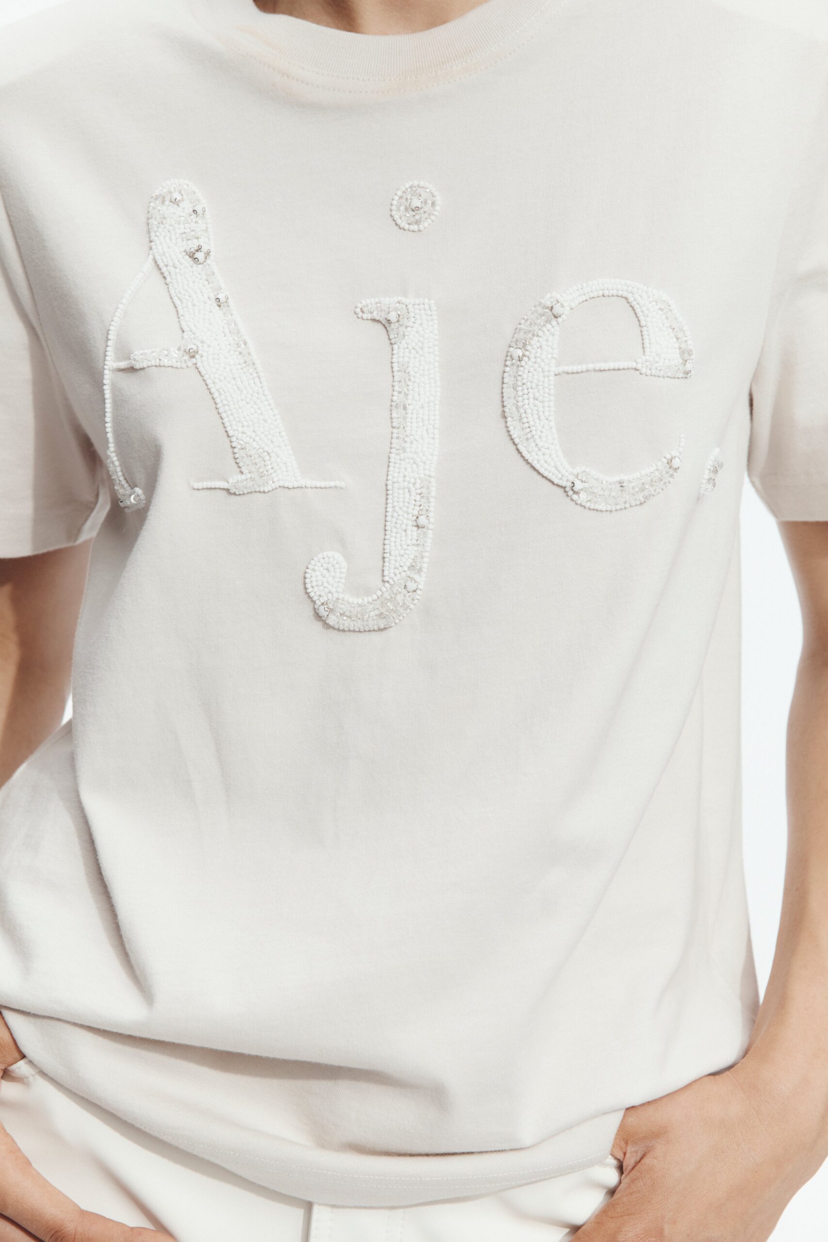 Aje Aimee Beaded Logo Tee - Image 3