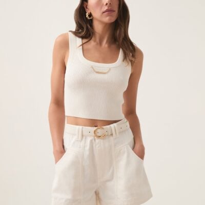 Aje Estella Cropped Knit Tank - Image 1