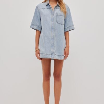 Aje Corrie Denim Mini Tunic Dress - Image 1
