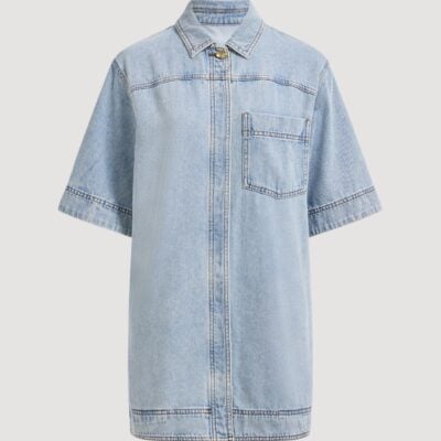 Aje Corrie Denim Mini Tunic Dress - Image 2
