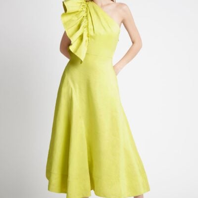 Aje Bonjour Asymmetric Midi Dress - Image 1
