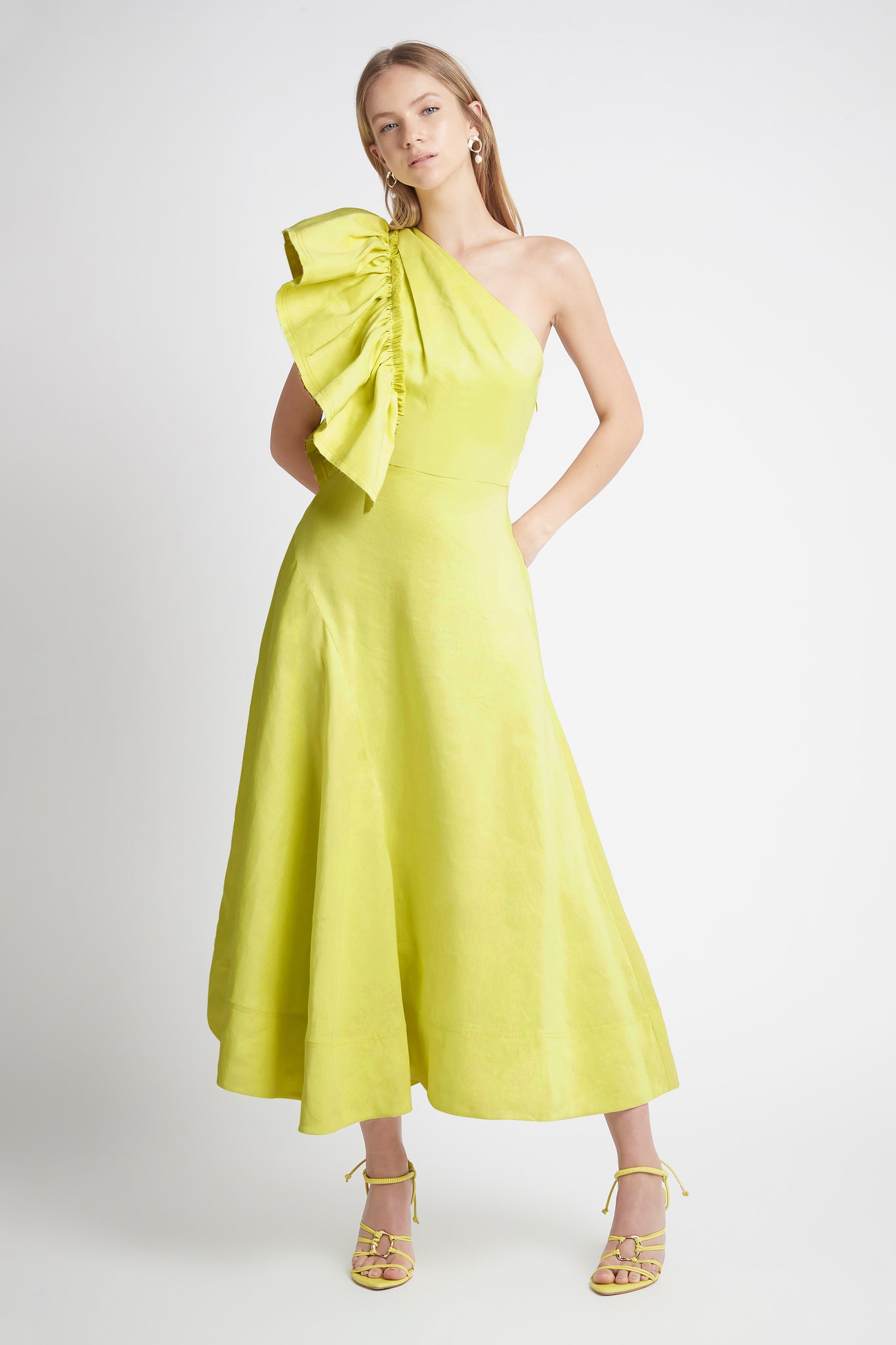 Aje Bonjour Asymmetric Midi Dress - Image 1