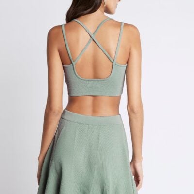 Aje Bardot Knit Logo Bustier Top - Image 1