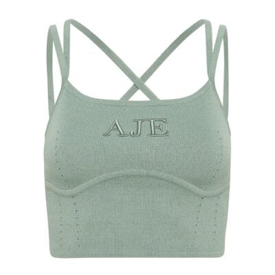 Aje Bardot Knit Logo Bustier Top - Image 2