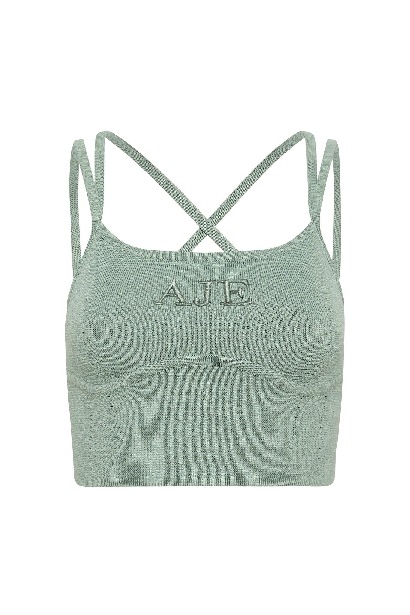 MNAJE091026051000050_2 Aje Bardot Knit Logo Bustier Top - Image 2