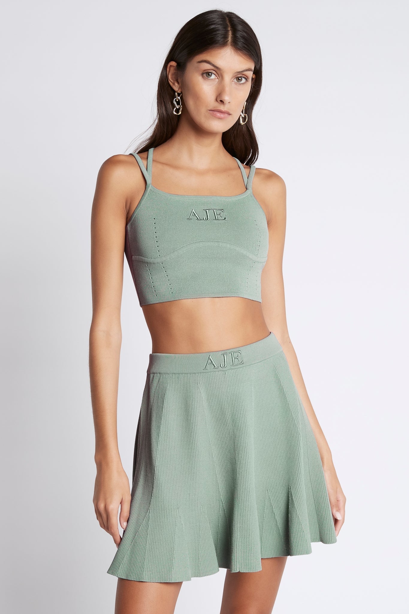 MNAJE091026051000050_3 Aje Bardot Knit Logo Bustier Top - Image 3