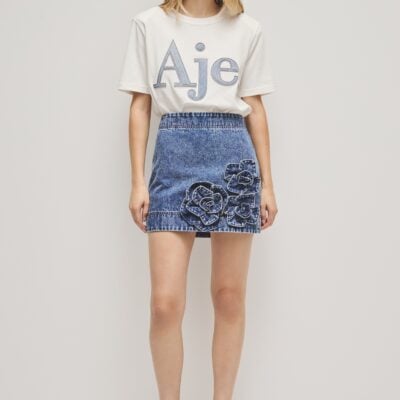 Aje Angelina Denim Mini Skirt - Image 1