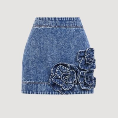 Aje Angelina Denim Mini Skirt - Image 2