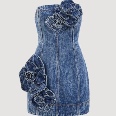 Aje Angelina Denim Mini Dress - Image 2