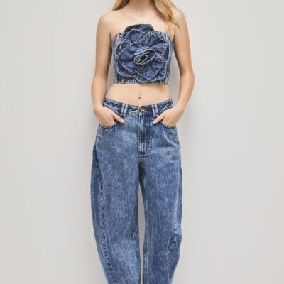 Aje Angelina Denim Bustier - Image 1