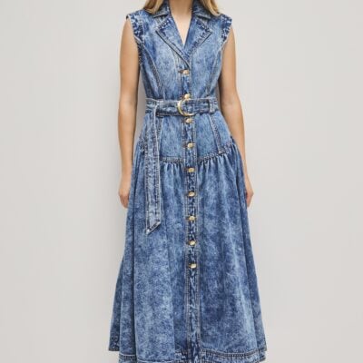 Aje Angelina Belted Midi Dress - Image 1