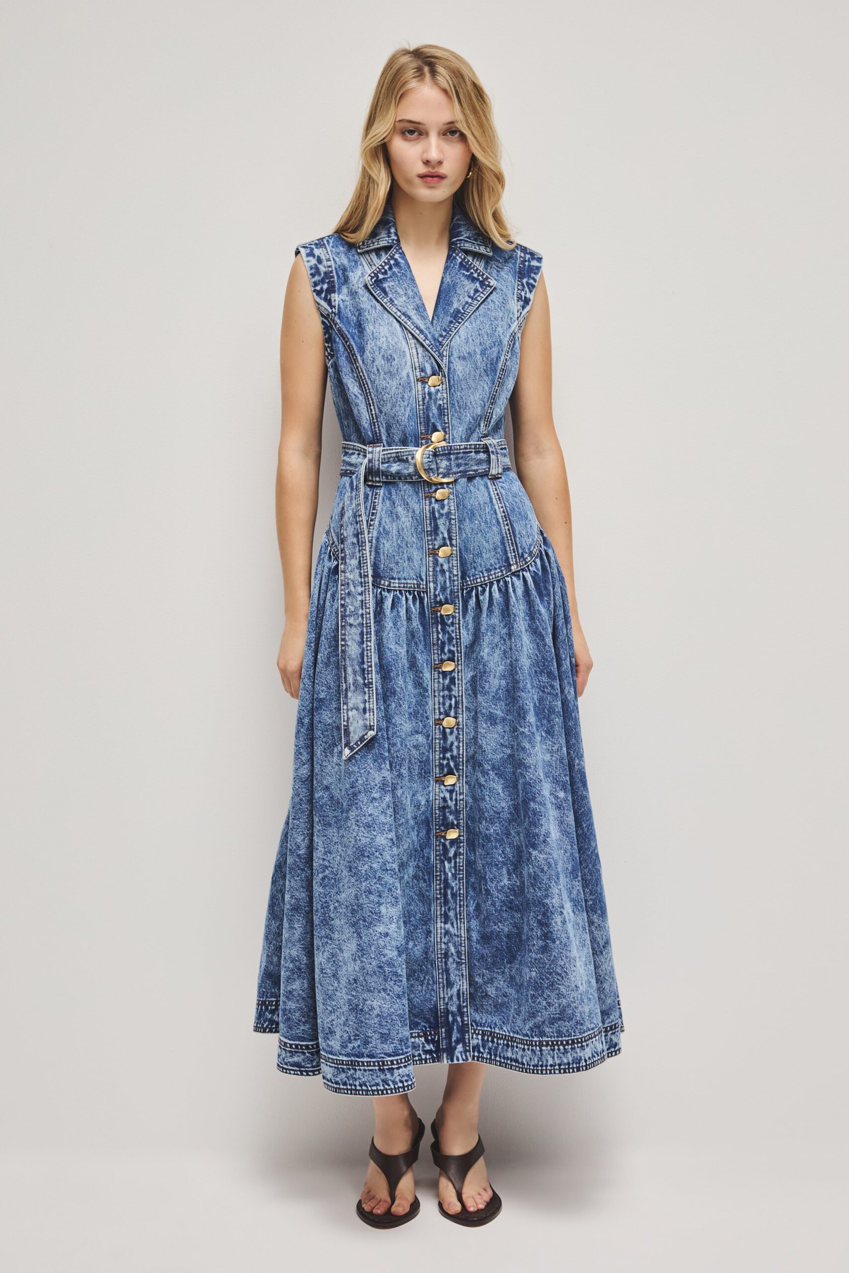 Aje Angelina Belted Midi Dress - Image 1
