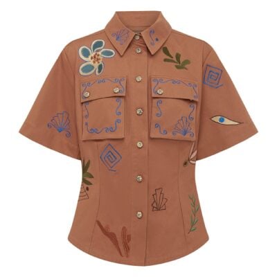 Alemais Dusty Embroidered Fitted Shirt - Image 1