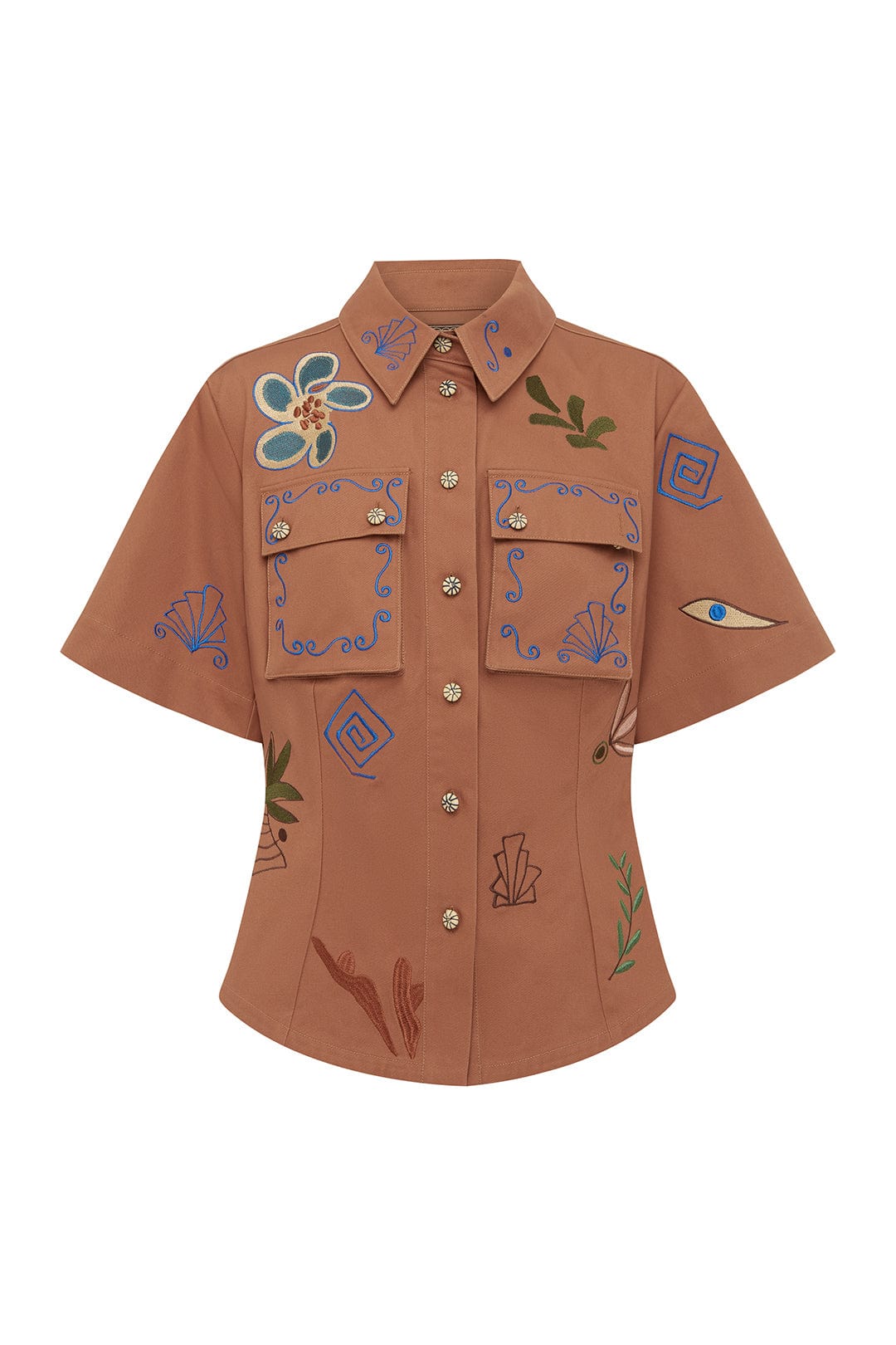 Alemais Dusty Embroidered Fitted Shirt - Image 1