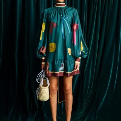 Alemais Rosette Silk Mini Dress - Image 2