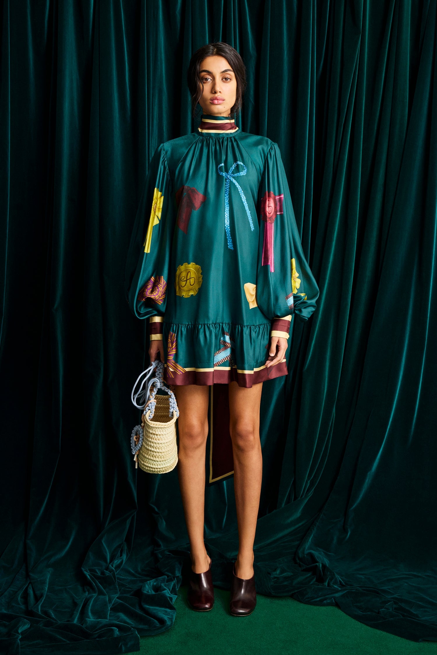Alemais Rosette Silk Mini Dress - Image 2