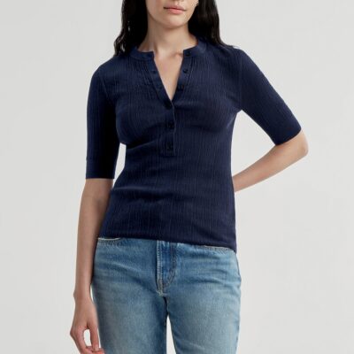 A.L.C. Fisher Fine Cotton Knit Top - Image 1
