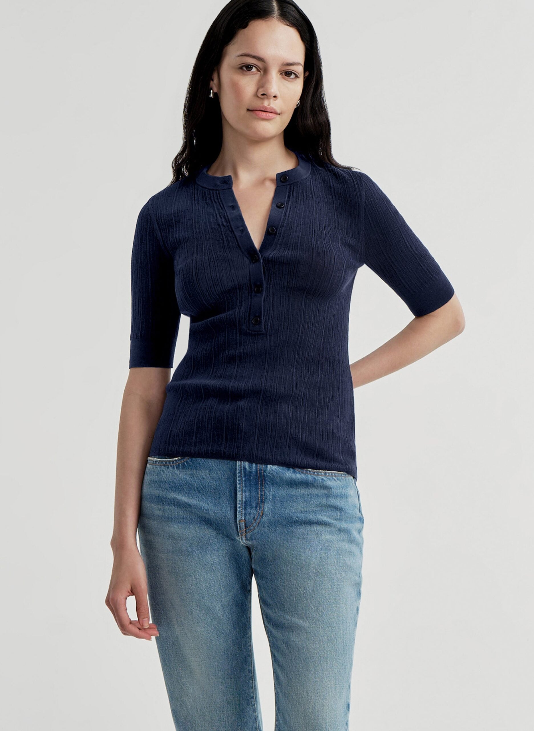 A.L.C. Fisher Fine Cotton Knit Top - Image 1