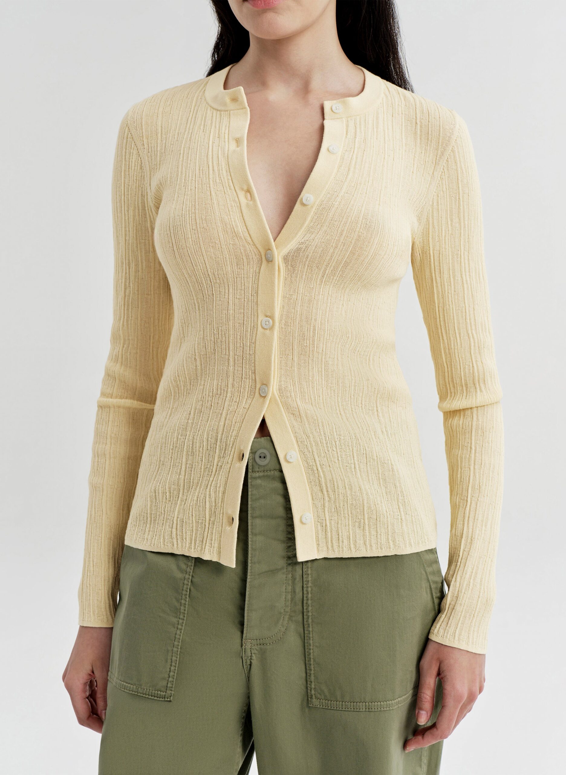 MNALC041026031052002_2 A.L.C. Fisher Fine Cotton Knit Cardigan - Image 2
