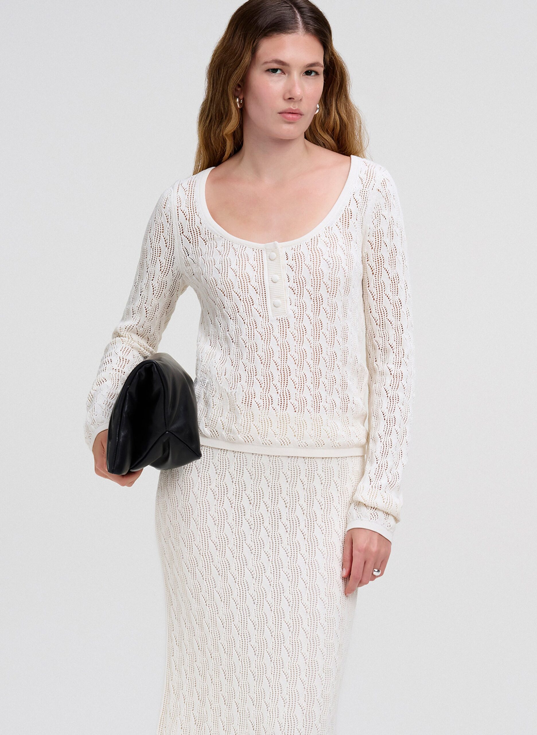 A.L.C. Estelle Silk Cotton Knit Top - Image 1