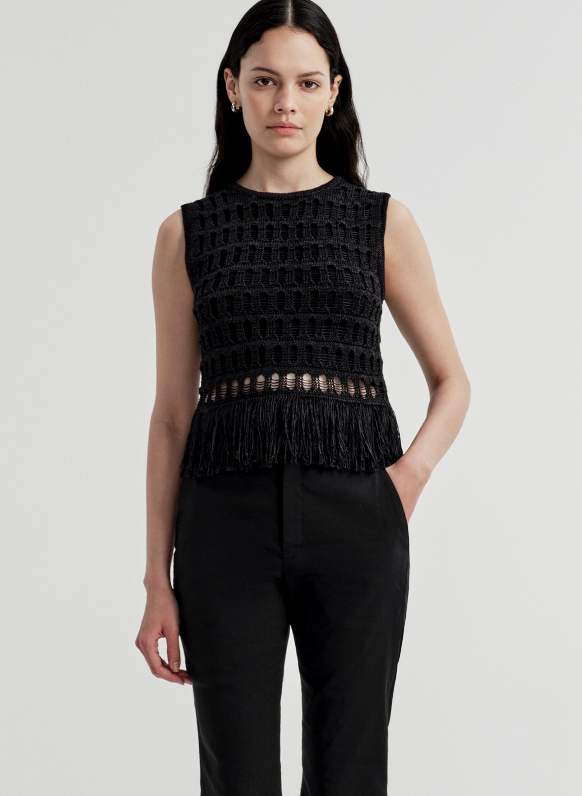 MNALC041026031052007_2 A.L.C. Esme Crochet Fringe Top - Image 2