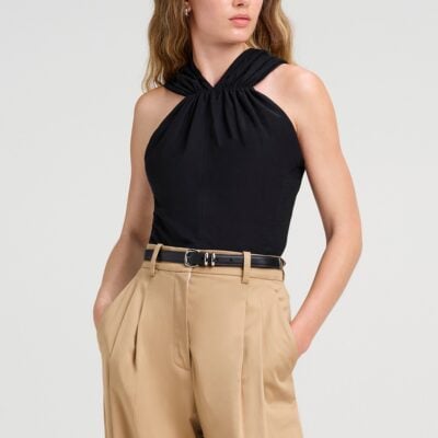 A.L.C. Elouise Stretch Linen Top - Image 1