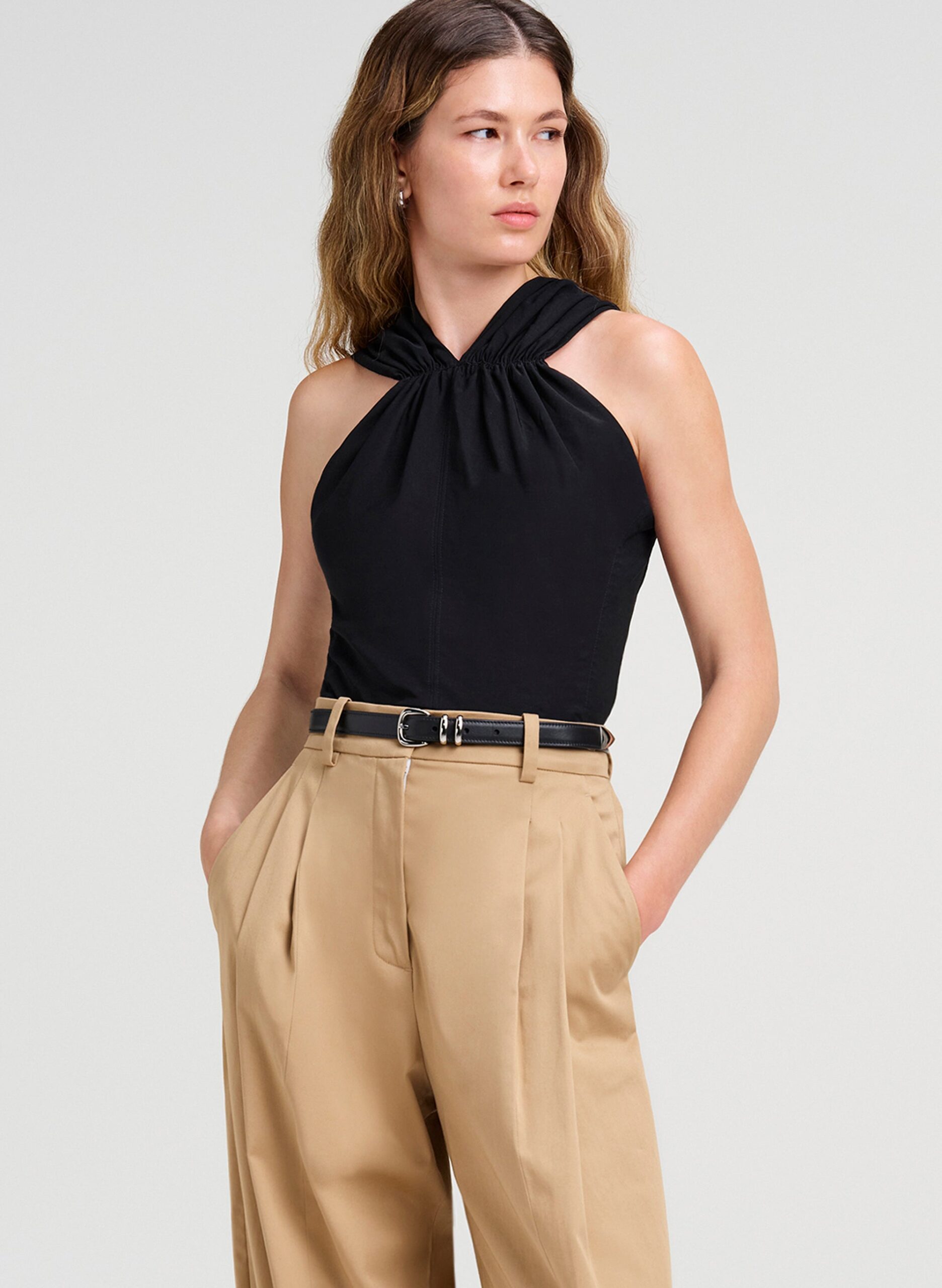 A.L.C. Elouise Stretch Linen Top - Image 1