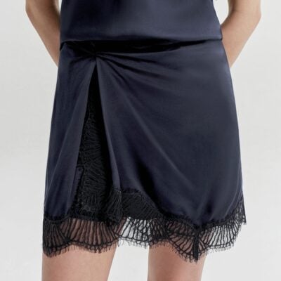 A.L.C. Dion Satin and Lace Mini Skirt - Image 2
