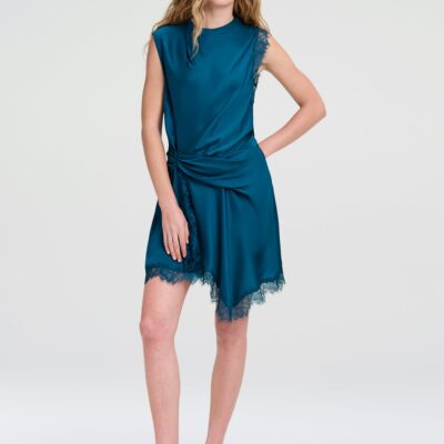 A.L.C. Dion Satin and Lace Mini Dress - Image 1