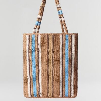 A.L.C. Daisy Striped Raffia Tote - Image 1
