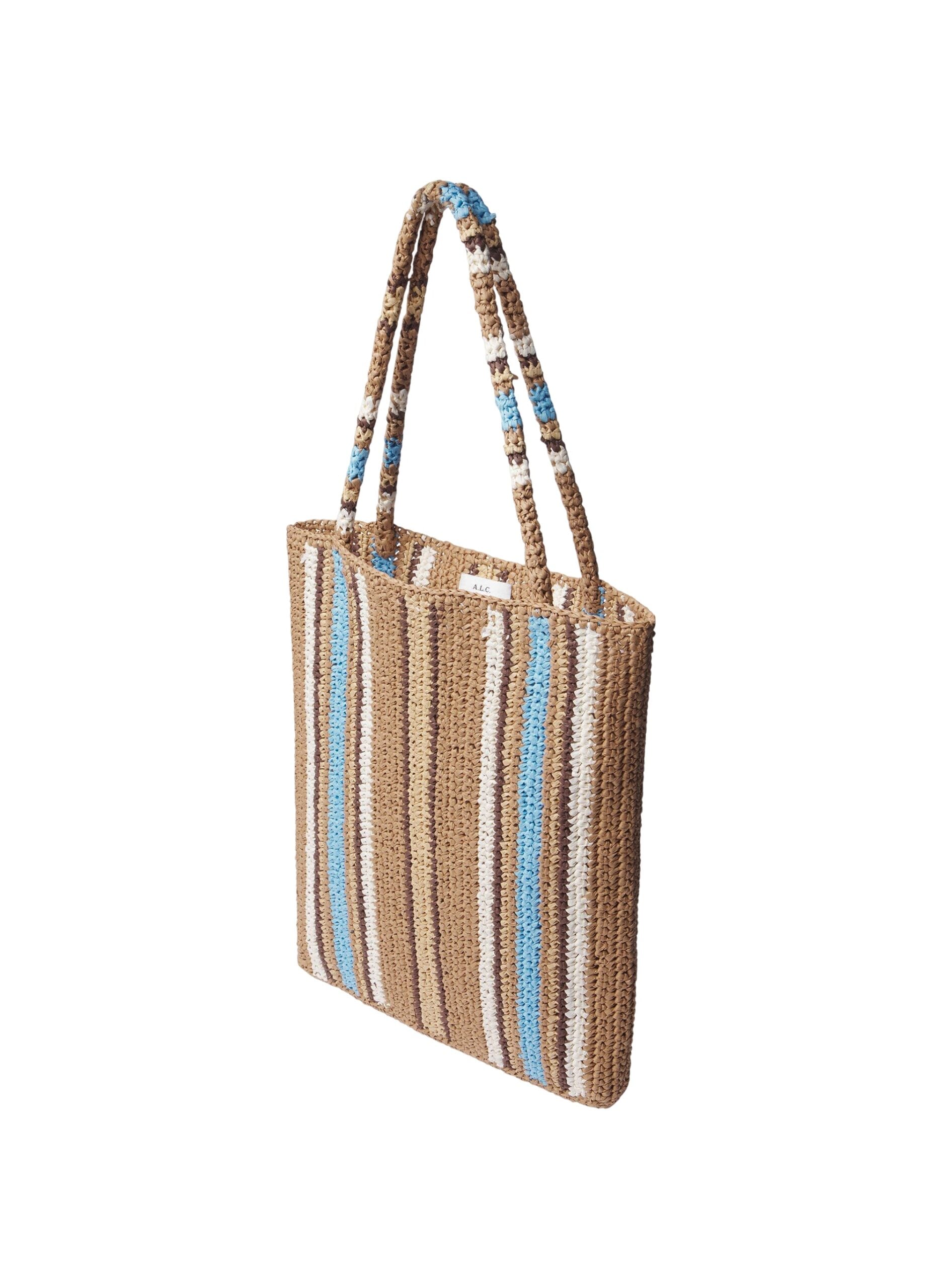 A.L.C. Daisy Striped Raffia Tote - Image 3