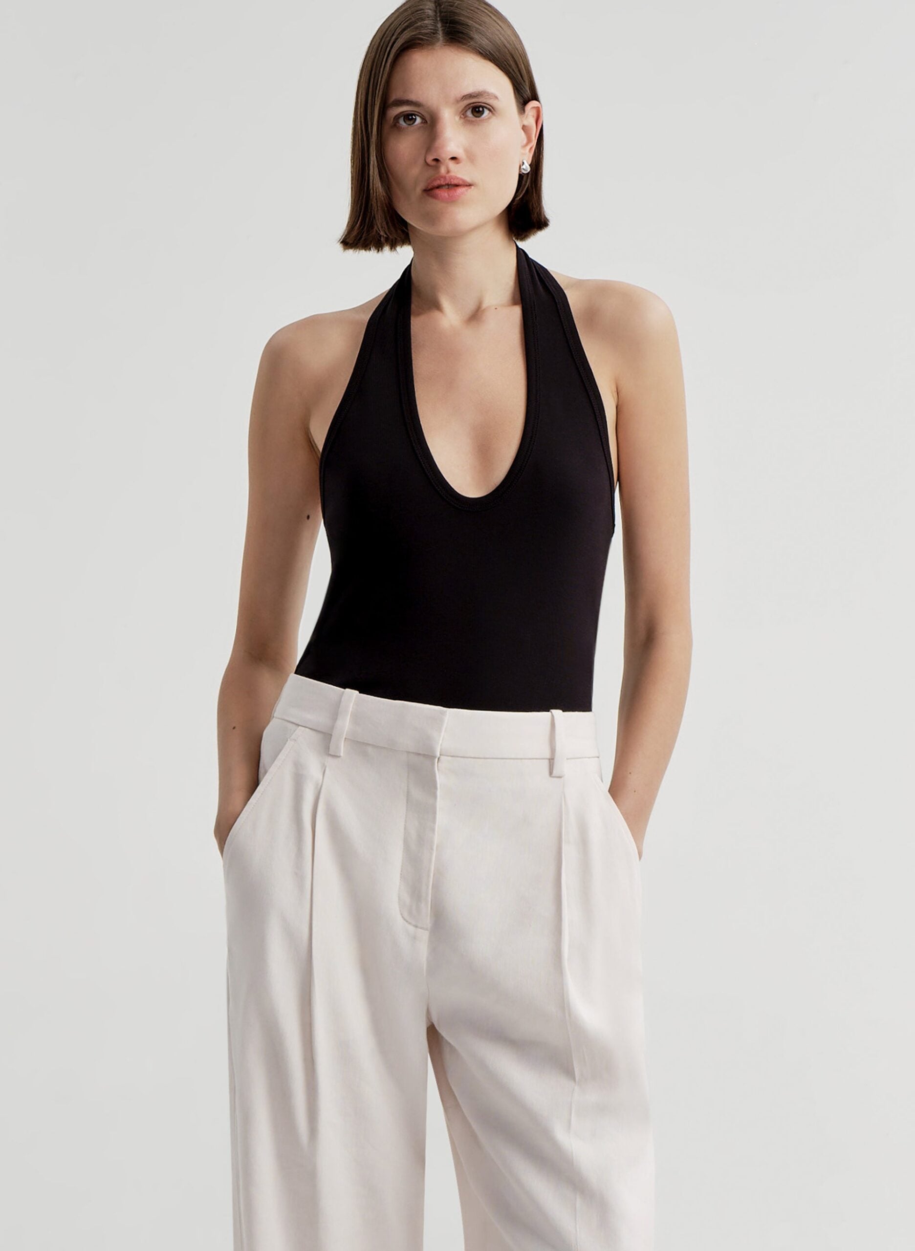 A.L.C. Ari Cotton Halter Tank - Image 1