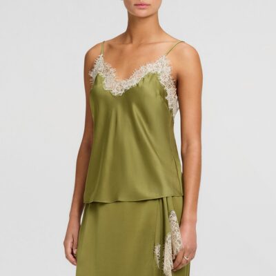 A.L.C. Annabelle Satin and Lace Camisole Top - Image 1