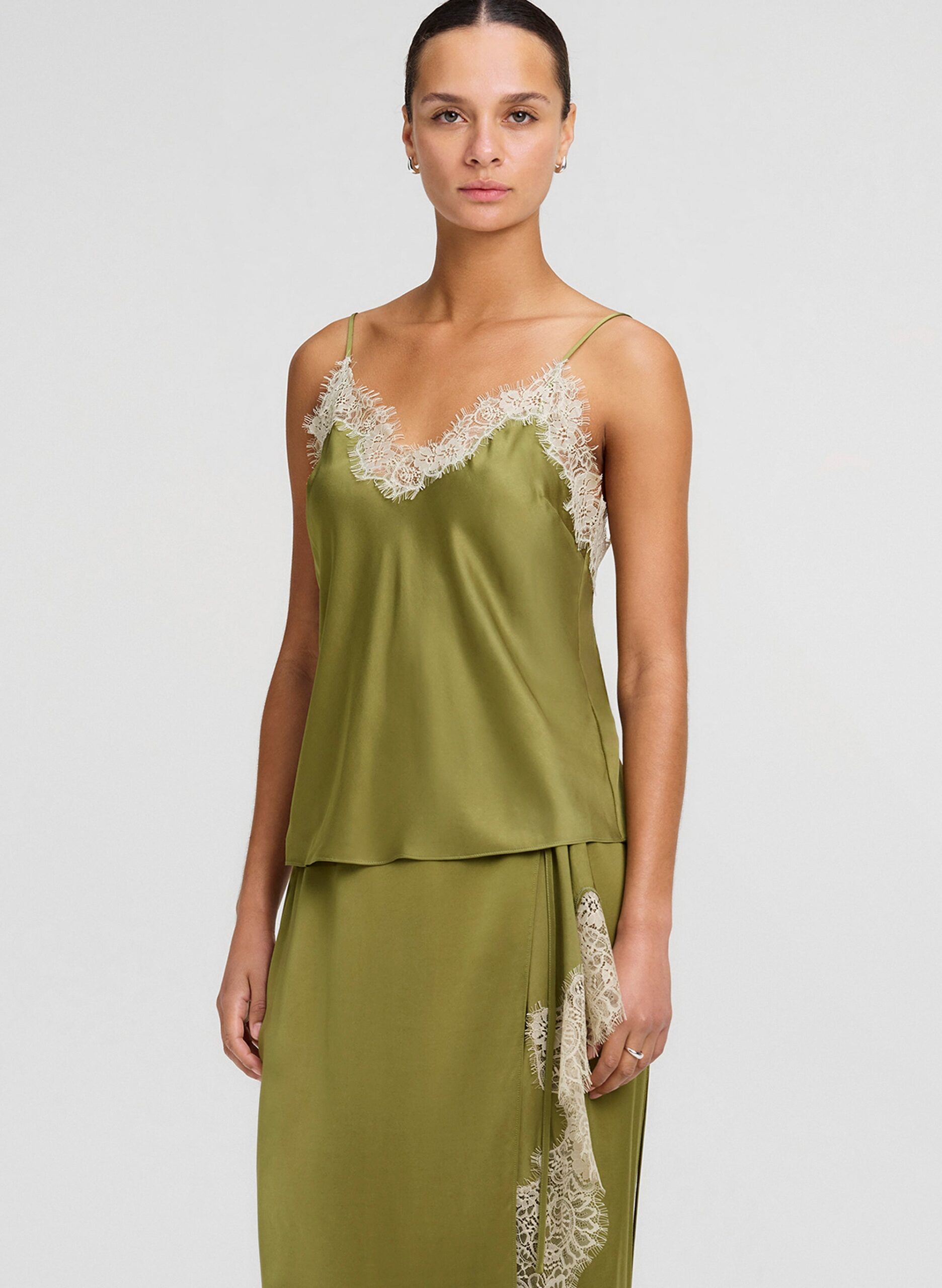 A.L.C. Annabelle Satin and Lace Camisole Top - Image 1
