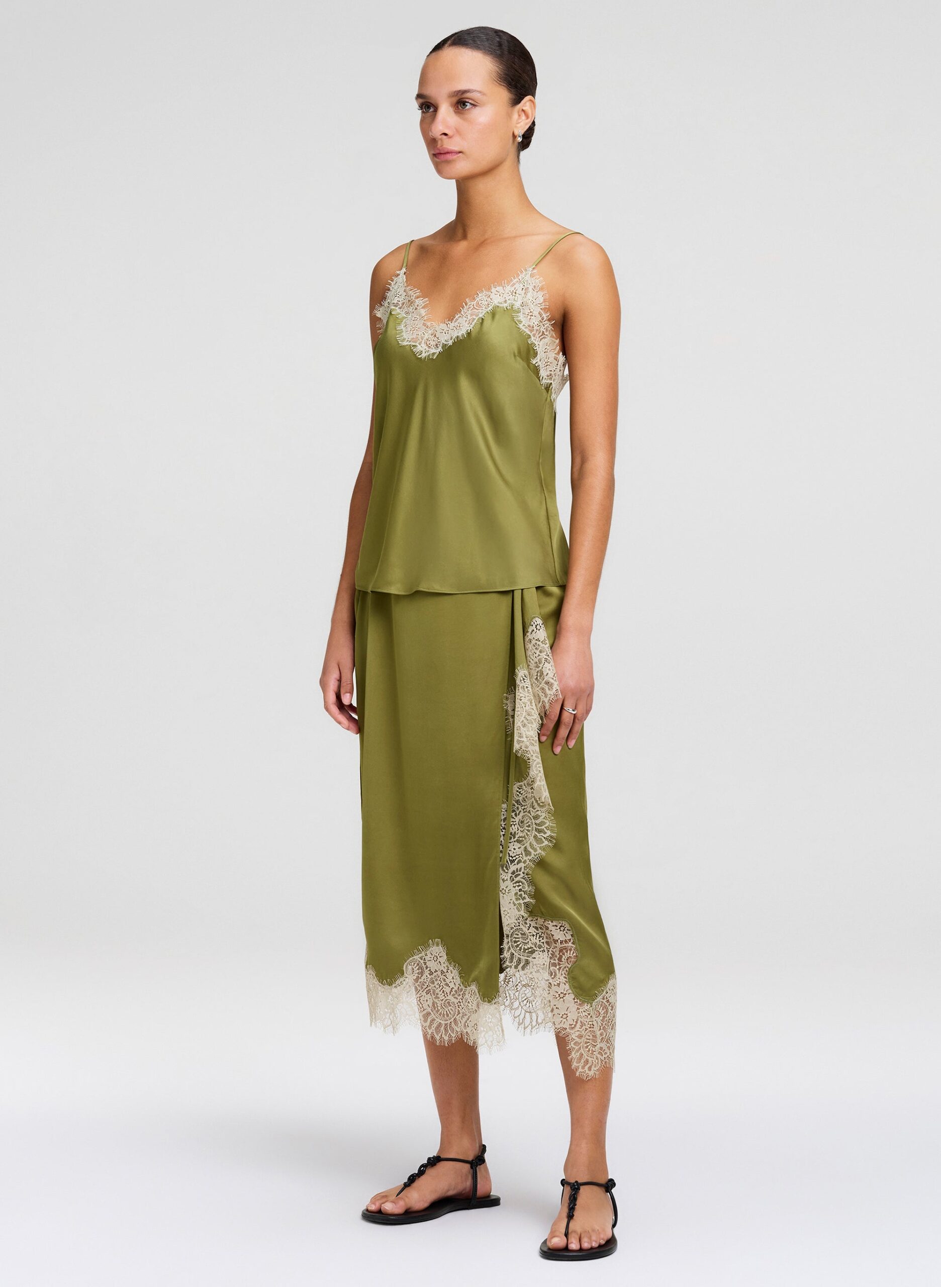 MNALC041026031052049_3 A.L.C. Annabelle Satin and Lace Camisole Top - Image 3