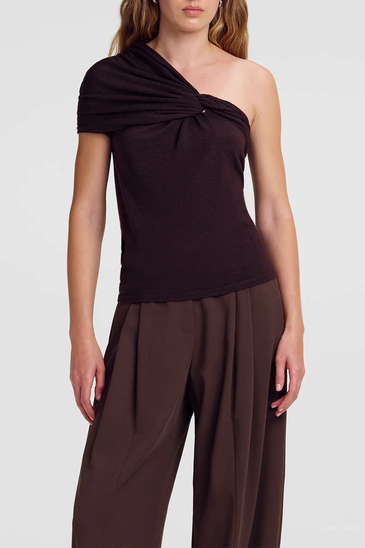 MNALC041026044357118_2 ALC Kaylee Fine Merino One Shoulder Top - Image 2