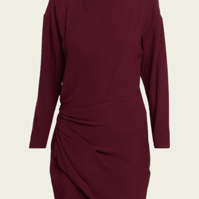 ALC Ivana Textured Crepe Ruched Mini Dress - Image 1