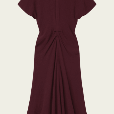ALC Rem Textured Crepe Ruched Midi Dress - Image 1