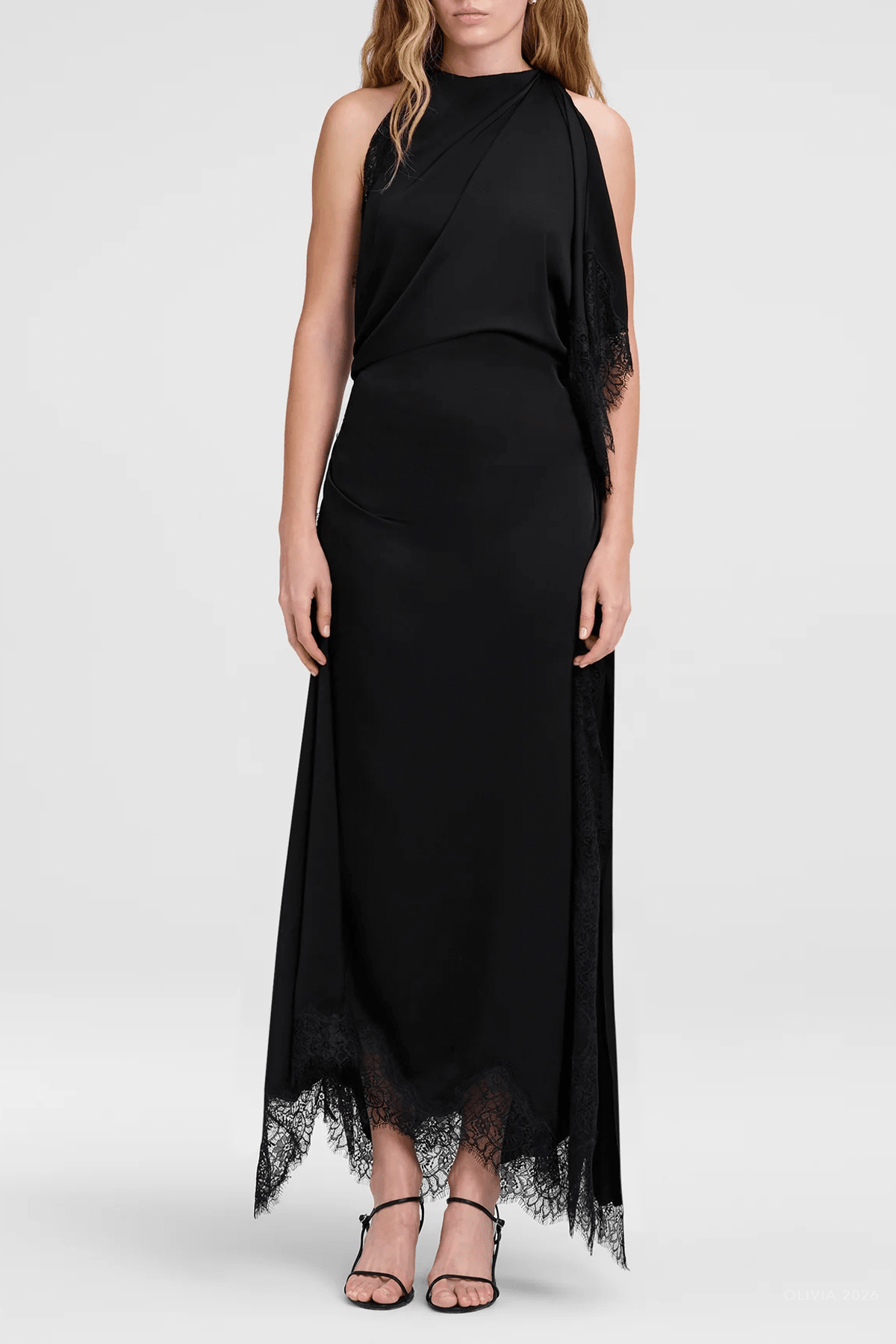 ALC Miriam Satin and Lace Maxi Dress - Image 2
